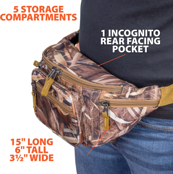 Maxam JX Swamper Waist Bag, Carry Everything You Need for Your Next Outdoor Adventure, Camo LUWBJXSW
