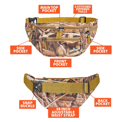 Maxam JX Swamper Waist Bag, Carry Everything You Need for Your Next Outdoor Adventure, Camo LUWBJXSW
